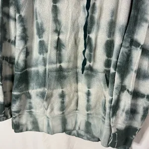 PINK - Victoria's Secret White And Green Tie-Dye Hoodie Sweater — Size Large thumbnail 3