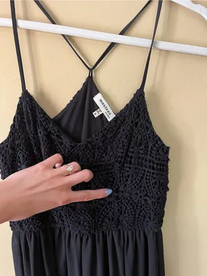 Monteau Black Crochet Bodice Maxi Dress thumbnail 6