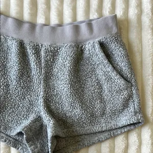 Aerie Cozy Gray Sherpa Shorts thumbnail 3