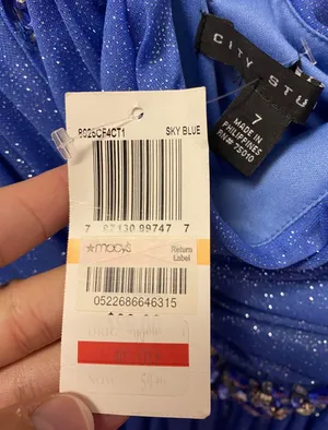 Macy's City Studios Formal / Hoco / Event Sparkly Blue Dress thumbnail 4
