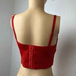The SANG Red Faux Leather Bustier Top Sz M thumbnail 4