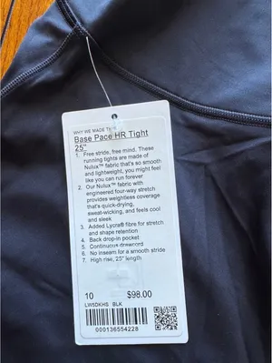 Lululemon Base Pace High Rise 25” Black Size 10 NWT thumbnail 4