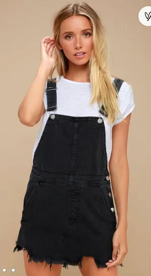 Free People DENIM OVERALL DRESS thumbnail 1