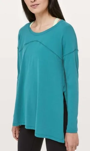 Lululemon Teal Blue Hit Unwind Long Sleeve Top thumbnail 1