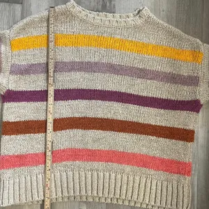 Lou & Grey & LOFT Sweater Womens LARGE Multicolor Chunky Knit Striped Pullover thumbnail 6