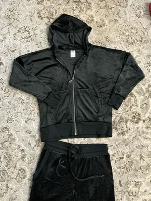 Felina Black Velour Lounge Zip Hoodie Set🖤 NEW thumbnail 6