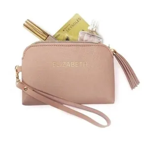 ELIZABETH Personalized Blush Pink Vegan Pebbled Leather NWT Wristlet from Chosen thumbnail 1