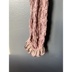 Free People Boho Rose Lace Long Sleeve Crop Top with Ruffle Trim thumbnail 5