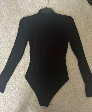 Black high neck bodysuit thumbnail 1