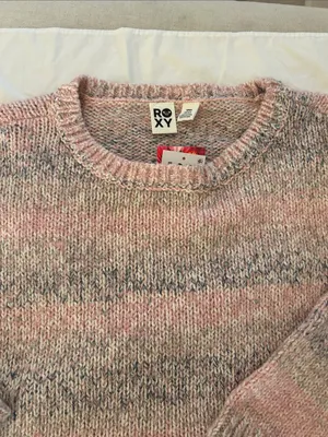 Roxy Swell Season Long Sleeve Sweater, Pink, Size Medium, NWT thumbnail 7