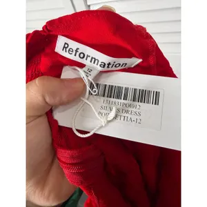 Reformation Silves Mini Dress In Poinsetta Square Neckline Mini Dress w/ Tags thumbnail 8