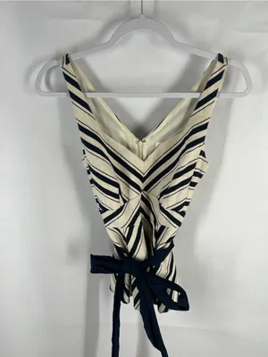 Maeve Anthropologie Mitered Stripe Peplum Top Size 6 thumbnail 2