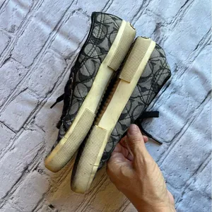Coach Kalyn Low Top Logo Canvas Sneakers Shoes Womens 5.5 Black thumbnail 8