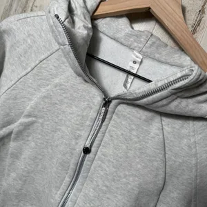 Lululemon Gray Full Zip Scuba Cropped Hoodie Womens Size 10 thumbnail 4