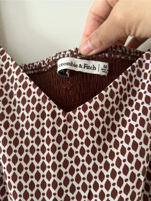 Abercrombie Babydoll Brown Mini Dress Medium Romantic Soft Girl Fall Date Night thumbnail 3