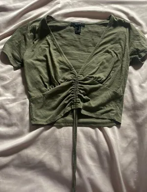 Forever 21 V-Neck Crop Top thumbnail 1
