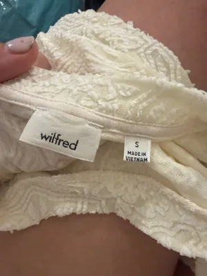 Aritzia Wilfred Cream Embroidered Lace one piece long sleeve bodysuit thumbnail 2