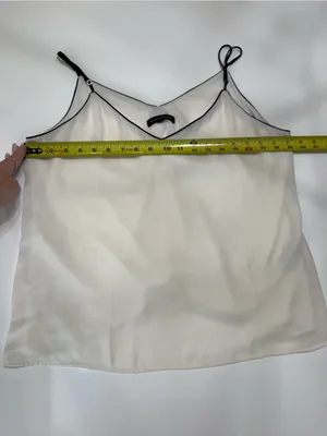 Banana Republic White Satin V-Neck Spaghetti Strap Camisole Size Large thumbnail 3