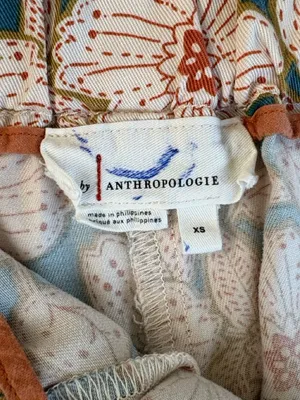 EUC Anthropologie Georgine Skirted Shorts Teal Floral Size XS thumbnail 6