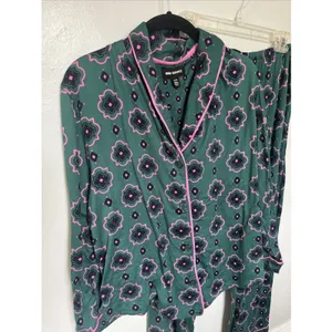 Room Service Women’s Pajama Sleep Set Green Pink Size XL X-Large NWOT thumbnail 3