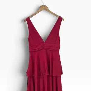 Lulus Celebration Time Red Sleeveless Tiered Midi Dress size Medium NWT thumbnail 6