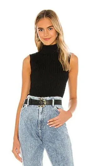 Revolve NWT Rib Mockneck Bikini Bodysuit in Black 525 Size S thumbnail 5