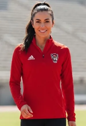 Adidas x NC State | NWT Woman's Wolfpack Red Tuffy Logo Quarter Zip Pullover, L thumbnail 1