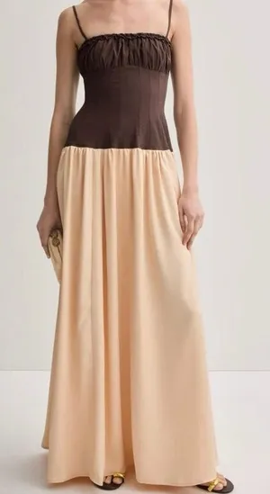 Weworewhat Ruffle Corset Maxi Dress Size 4 thumbnail 1