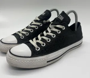 Converse Chuck Taylor All Star Shoes Womens Size 8 Black Glitter Sneakers thumbnail 1