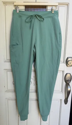 Mandala Women Sage Green Equa-Tek Jogger Scrub Pants Drawstring Size Small thumbnail 1