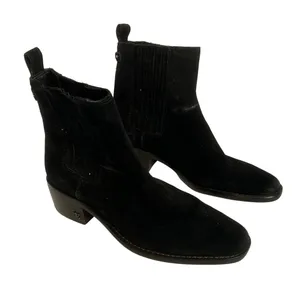 Sam Edelman‎ Black Suede Chelsea Block Heel Ankle Boots Women's Size 6 thumbnail 1