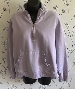 Lavender zip up sweatshirt. C & C California sun washed. thumbnail 1