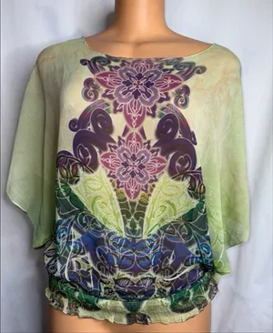 Tye dye blouse Green Size L thumbnail 1