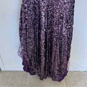 Cinderella Divine Purple‎ Strapless Sequin Beaded Corset Back Long Gown Dress 4 thumbnail 10