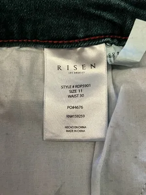 RISEN Tapered Jeans Womens 11/30 Blue Dark Wash High Rise Relaxed Stretch Denim thumbnail 11