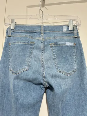 7 For All Mankind Size 24 Blue Huntington b(air) Cropped Boot Jeans thumbnail 11