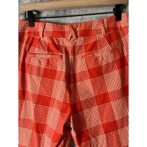 Maeve by Anthropologie Orange Plaid Kick Flare Pants 4 Cropped Career Office thumbnail 4