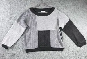 Amaryllis Patchwork Chunky‎ Sweater Women XS/S Cable Knit Academia Lagenlook thumbnail 1