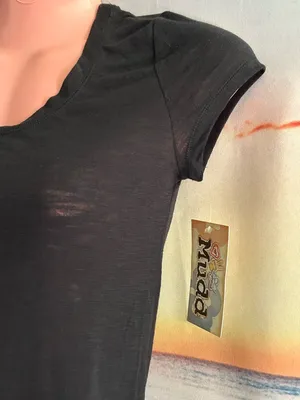 Mudd Women’s Everyday Black Scoop Neck Short Sleeve Tee SM NWT thumbnail 3