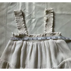 American Eagle Ivory Babydoll Dress with Smocked Bodice Size XS Lined boho style thumbnail 9