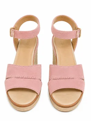 UGG Women’s Pink Suede Espadrille Wedge Sandals. Size: 7.5 thumbnail 1