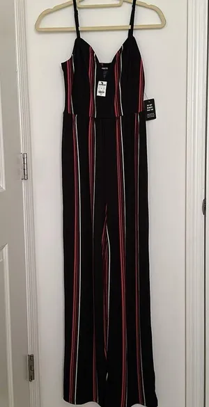 NWT Striped Black Jumpsuit thumbnail 2