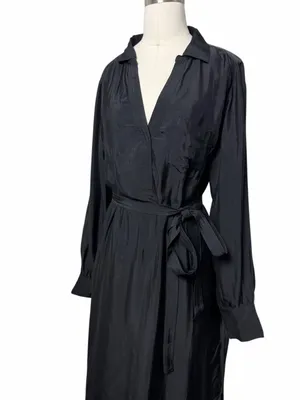 NWT Jcrew Black Midi Long Sleeve Dress thumbnail 4