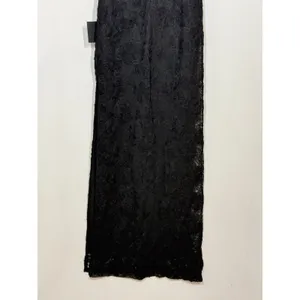 Lulus Joni Maxi Dress Women's Size Medium Black 3D Floral Applique Lace Slit NWT thumbnail 7