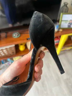 Givenchy Black Velvet Peep-Toe D'Orsay Pumps — Sz 38.5 — Good Used Condition thumbnail 12