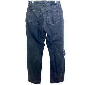 Abercrombie & Fitch Curve Love Dad High Rise Black Straight Jeans Womens Sz 28 6 thumbnail 2