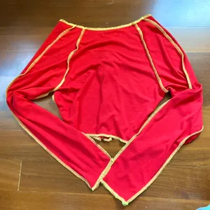 Urban Outfitters Tie Neck Contrast Stitch Hanky Hem Top thumbnail 2