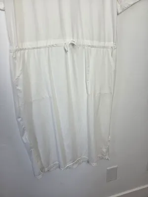 White T-Shirt Dress Midi Sporty Casual Minimalist Summer Coastal Nautical Large thumbnail 3