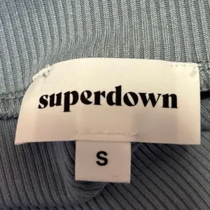 Superdown Women Blue Ribbed Knit Long Sleeve Mock Neck Sweater Crop Top Size S thumbnail 3