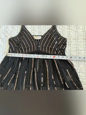 NWT LIC Lizette Collection Black Sequin Beaded Peplum Cami Tank Top S Party Glam thumbnail 6